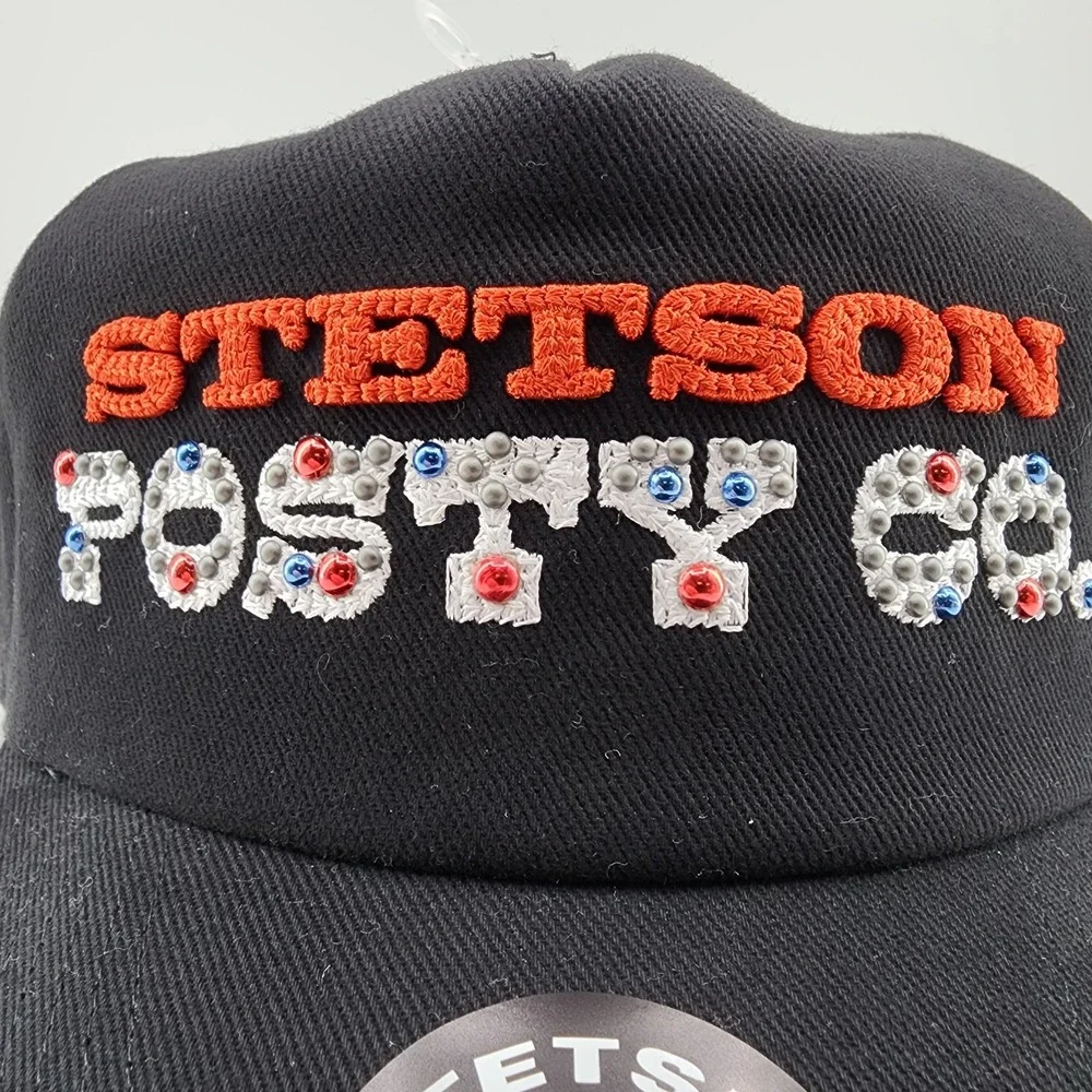 Stetson X Post‎ Malone Hat Studded Posty Ball Cap Black Adjustable Snapback NEW
